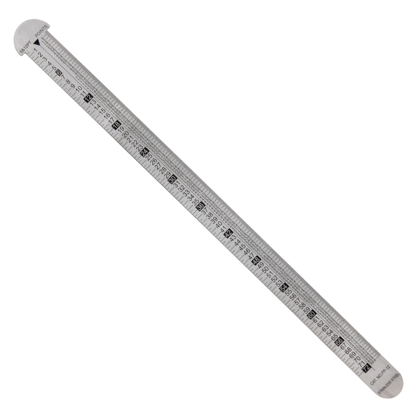 Pacific Arc, Pica Pole Metal Ruler, with Pica, Points, Inches, and Agate Measurements, Stainless Steel Ruler for Drafting - Pacific Arc - Little Red General Store
