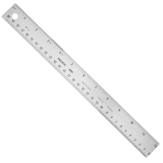 Pacific Arc | Stainless Steel Ruler with Imperial (Inches) and Metric(mm) | Rubber Back or Cork Back - Pacific Arc - Little Red General Store