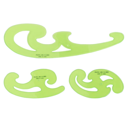 French Curve Set, 3 Shapes, Clear Curve Ruler, Drafting Tools, Drawing Tools, Woodworking Tools, Comic Template Tool - Pacific Arc - Little Red General Store