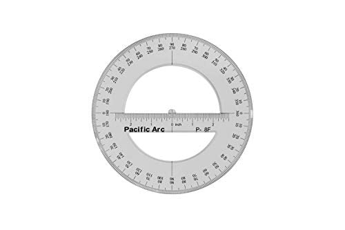 Pacific Arc's 8 Inch 360 Degree Plastic Circular Protractor Clear - Pacific Arc - Little Red General Store