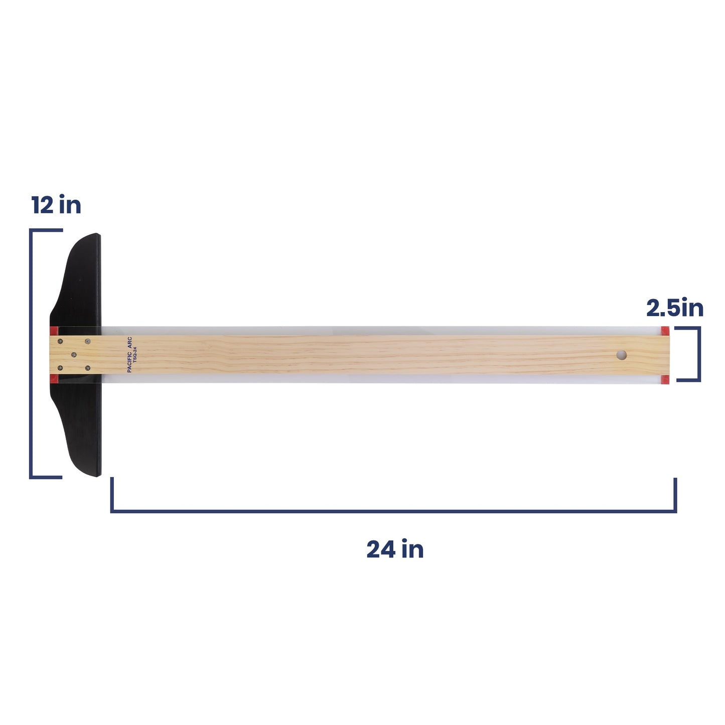 Pacific Arc 18 to 48 Inch T Square, Traditional Maple Blade with Acrylic Edge - Pacific Arc - Little Red General Store