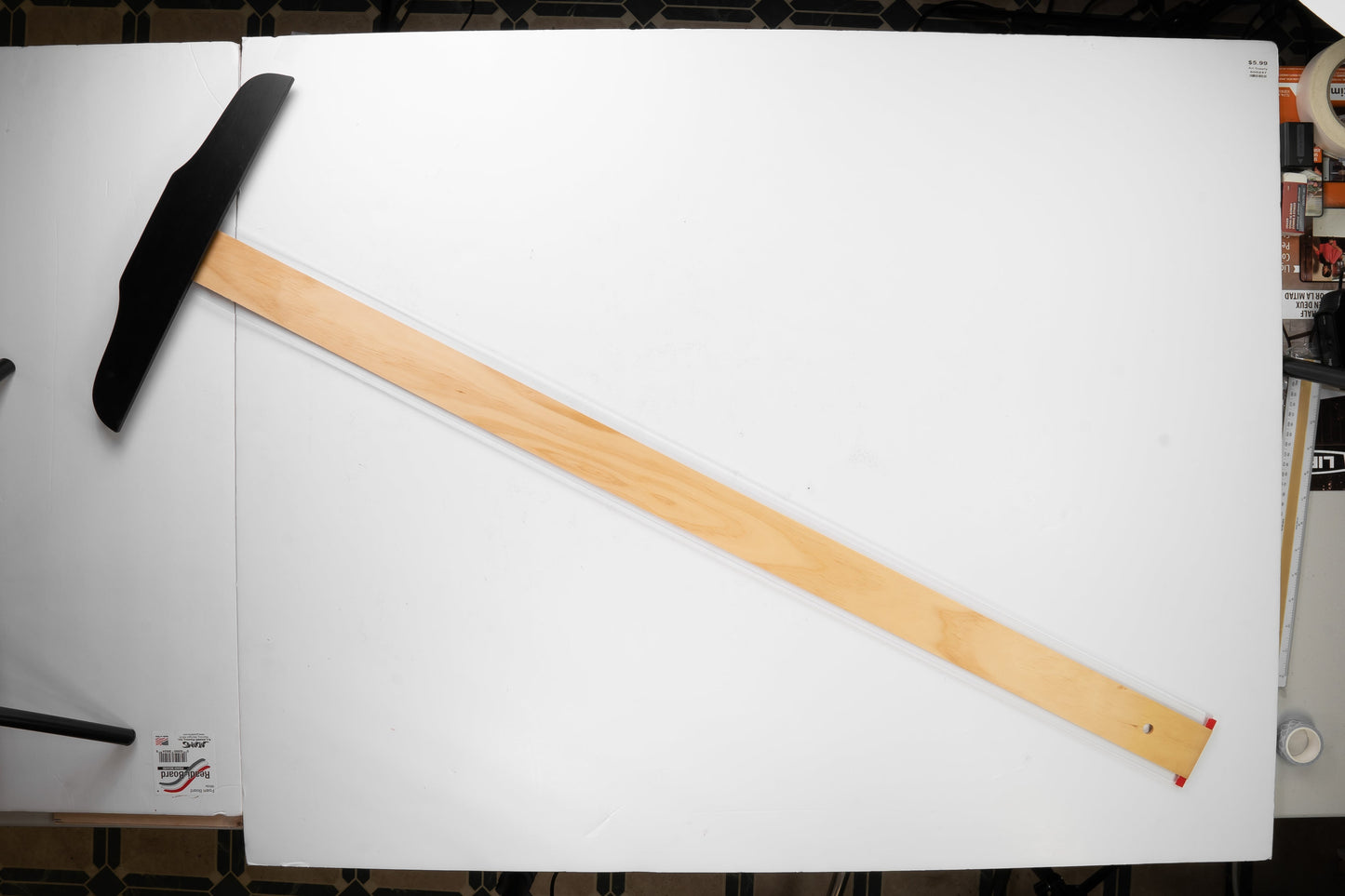 Pacific Arc 18 to 48 Inch T Square, Traditional Maple Blade with Acrylic Edge - Pacific Arc - Little Red General Store