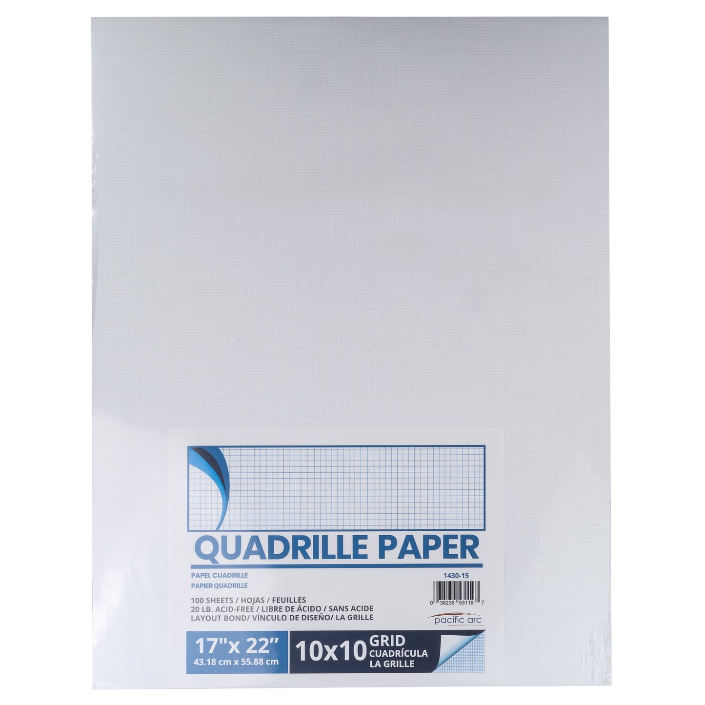 Pacific Arc, Quadrille Paper Pad, 50 Sheets 8.5 Inch x 11 Inch, 4 x 4 Grid - Pacific Arc - Little Red General Store