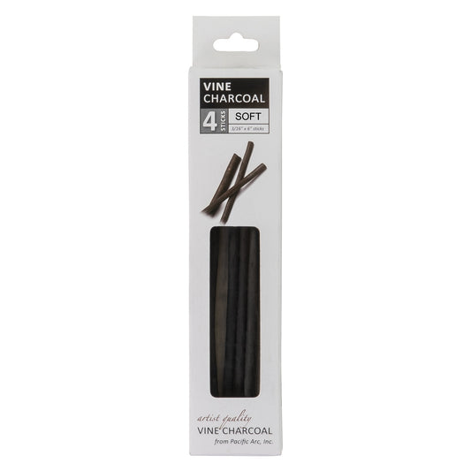 Pacific Arc - Artist Vine Charcoal, Soft, Black 4 Charcoal Sticks for Drawing, Sketching, and Fine Art - Pacific Arc - Little Red General Store