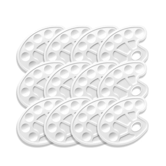 Pacific Arc - 12 Pack (10 well) Paint tray palettes for Kids, Plastic White Palettes for Students or Adults Paint Holder, Paint Supplies for DIY, Crafts, Acrylic Painting - Pacific Arc - Little Red General Store