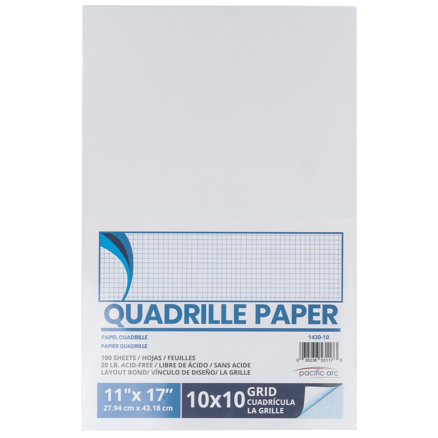 Pacific Arc, Quadrille Paper Pad, 50 Sheets 8.5 Inch x 11 Inch, 4 x 4 Grid - Pacific Arc - Little Red General Store
