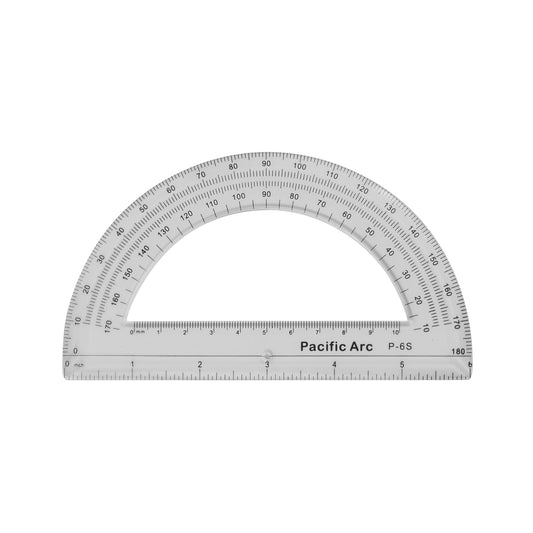 Pacific Arc's 180 degree Plastic Protractor Clear Ruler - Pacific Arc - Little Red General Store