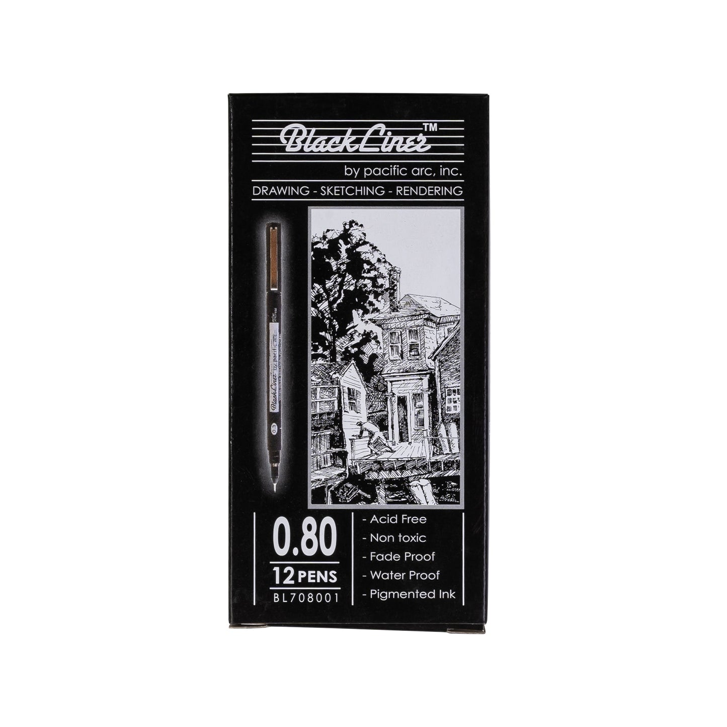 Pacific Arc | Blackliner Black Fineliner Pens | Differently Sized Fine Drawing Pens - Pacific Arc - Little Red General Store