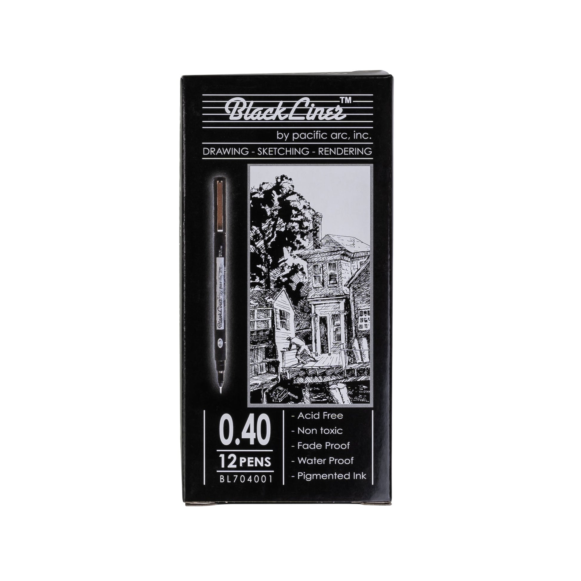 Pacific Arc | Blackliner Black Fineliner Pens | Differently Sized Fine Drawing Pens - Pacific Arc - Little Red General Store
