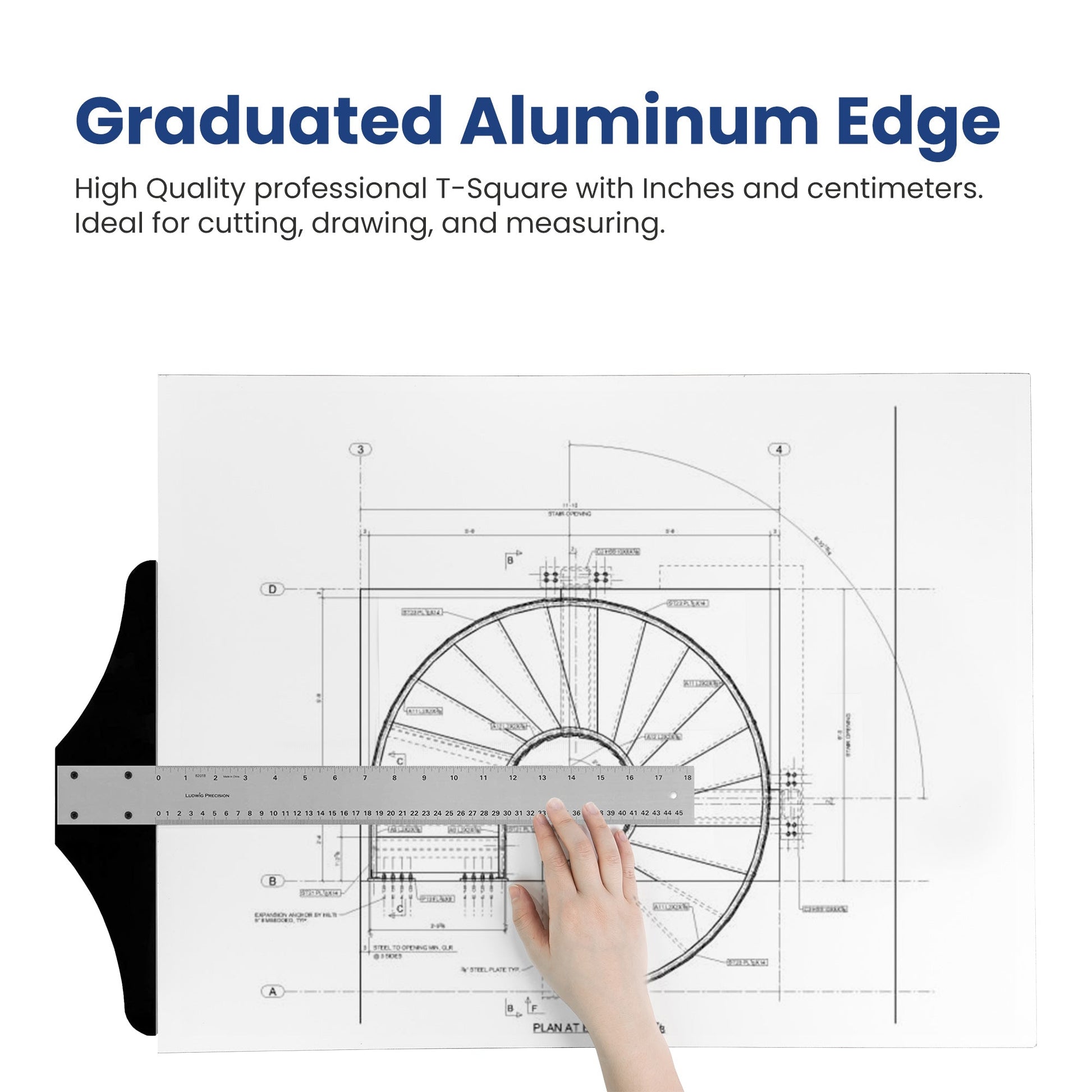 Pacific Arc: T - Square, Aluminum, Scholastic - inch/Metric 12" - 36" Drawing and Design tool for students and professionals, Great for Carpentry, Drafting Architecture, Engineering, and Art - Pacific Arc - Little Red General Store
