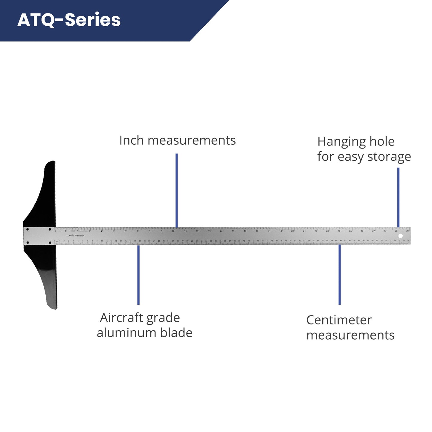 Pacific Arc: T - Square, Aluminum, Scholastic - inch/Metric 12" - 36" Drawing and Design tool for students and professionals, Great for Carpentry, Drafting Architecture, Engineering, and Art - Pacific Arc - Little Red General Store