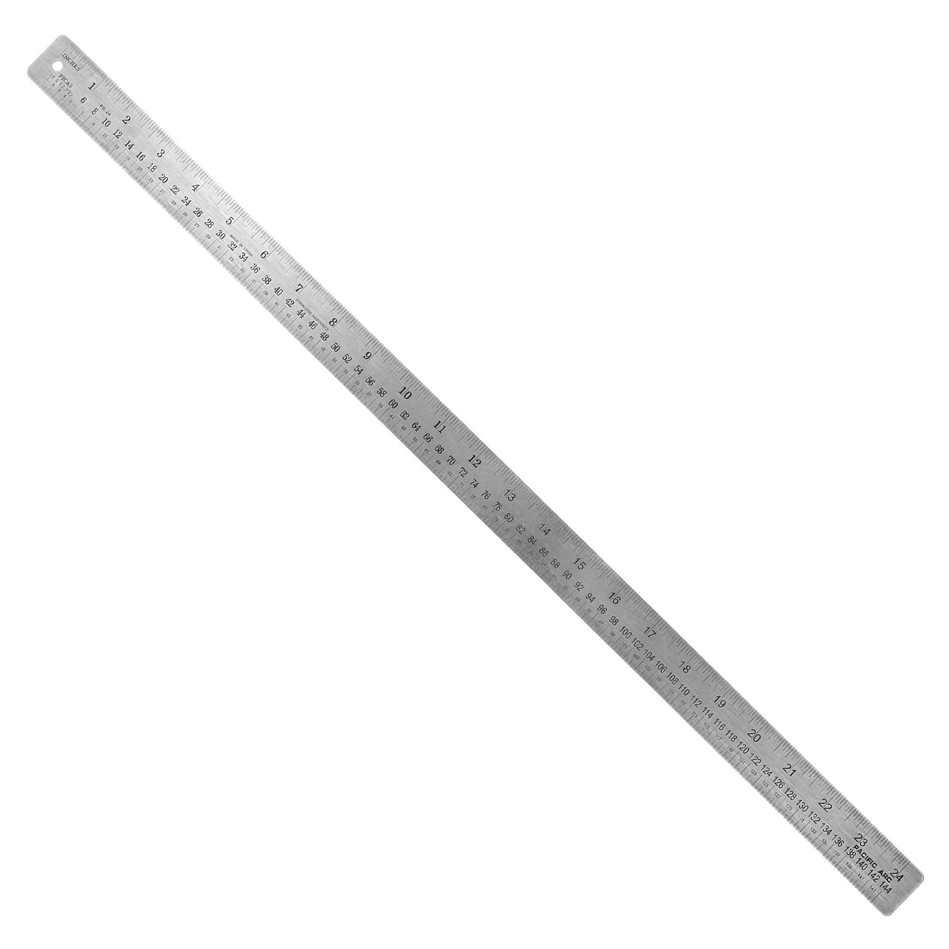 Pacific Arc, Pica Pole Metal Ruler, with Pica, Points, Inches, and Agate Measurements, Stainless Steel Ruler for Drafting - Pacific Arc - Little Red General Store