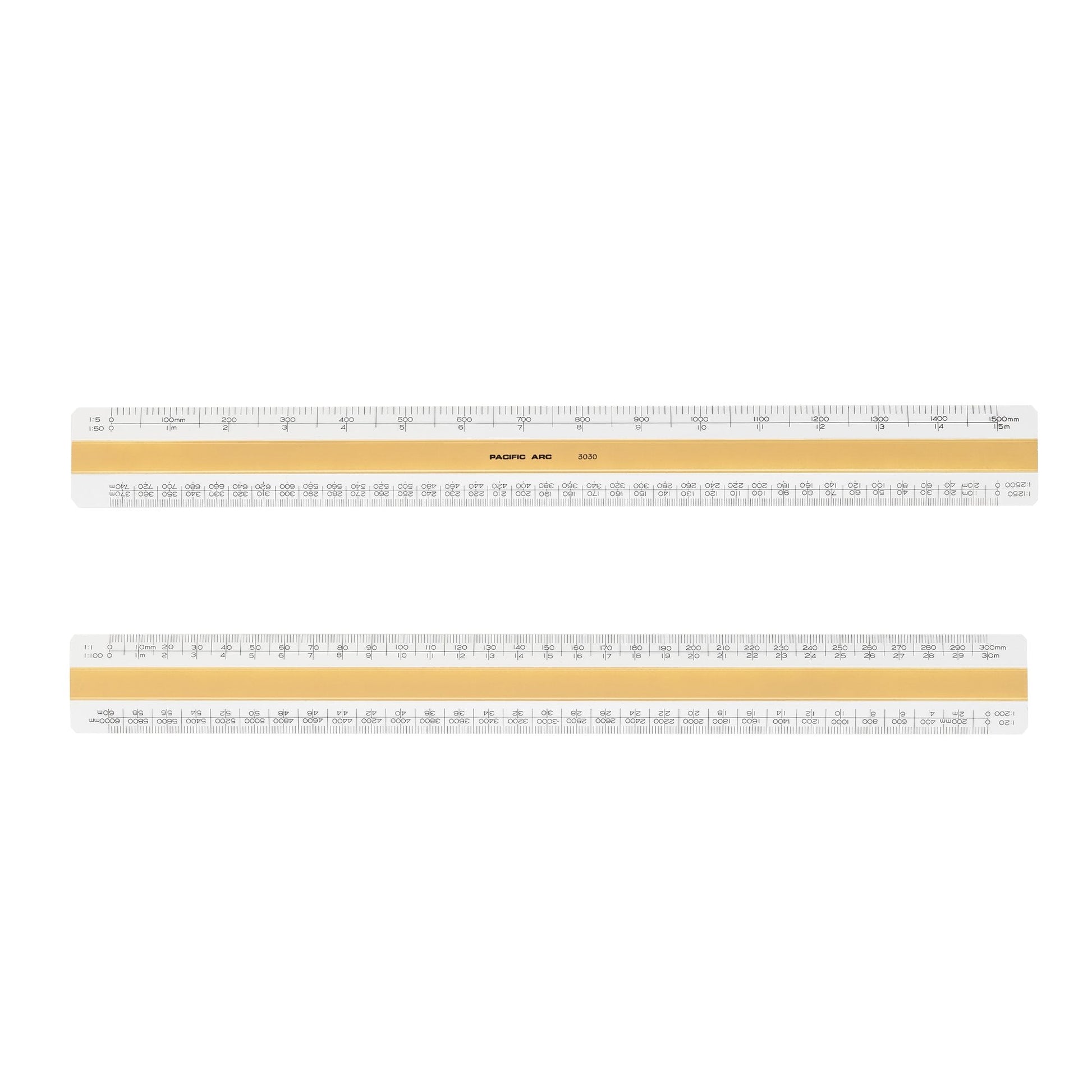 Pacific Arc, Professional 6" or 12" Four Bevel Flat Scale Ruler, Plastic, Architect, Engineer, Metric, and Combo graduations, 4 Bevel Scales for Drafting, Architecture, and Engineering - Pacific Arc - Little Red General Store
