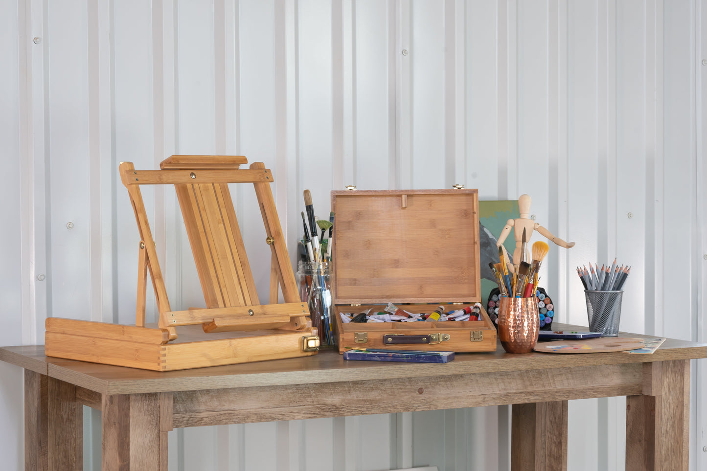 Pacific Arc Bamboo Professional Easel - Table - top Box for Artists, Hobbyists, Students, and Professionals - Pacific Arc - Little Red General Store