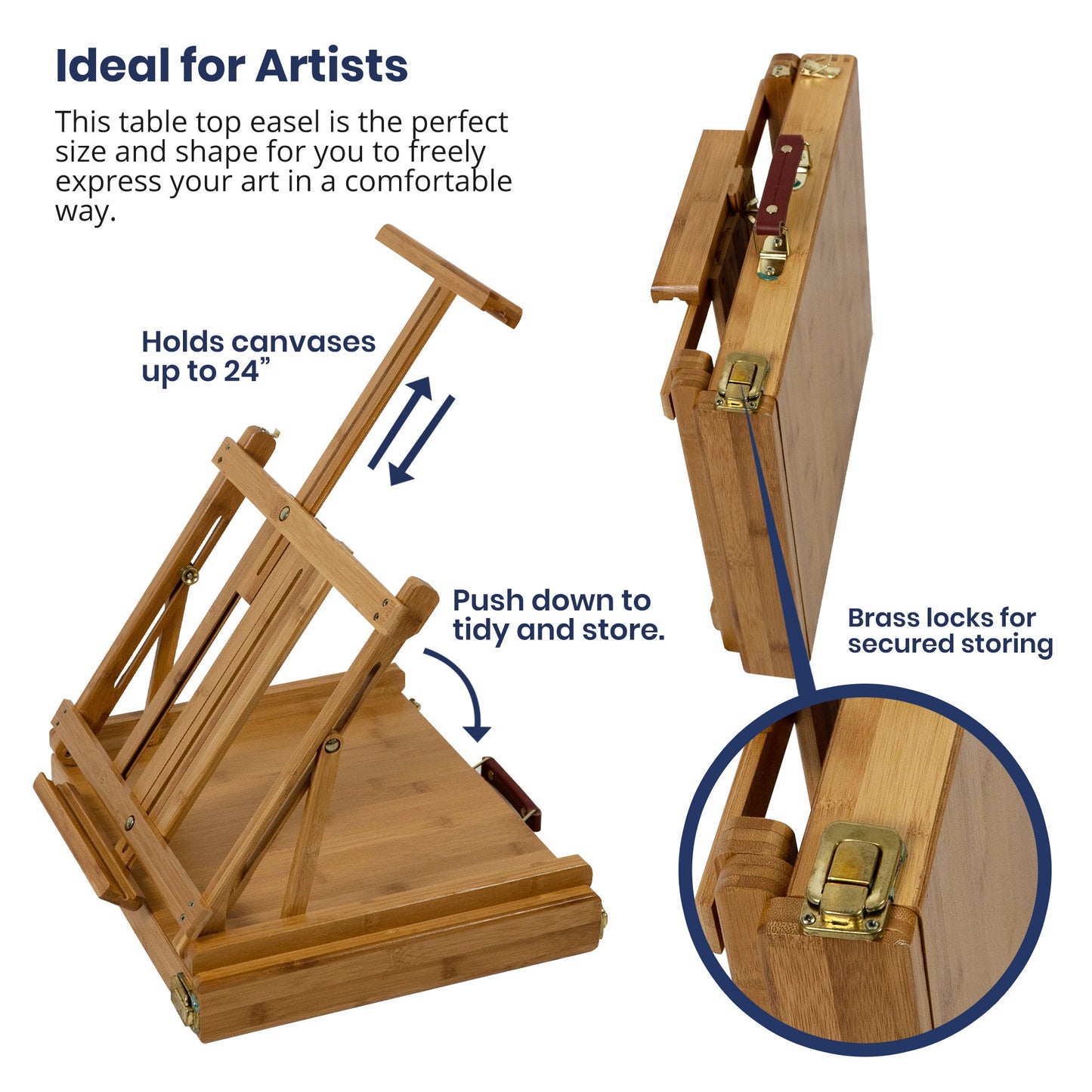 Pacific Arc Bamboo Professional Easel - Table - top Box for Artists, Hobbyists, Students, and Professionals - Pacific Arc - Little Red General Store