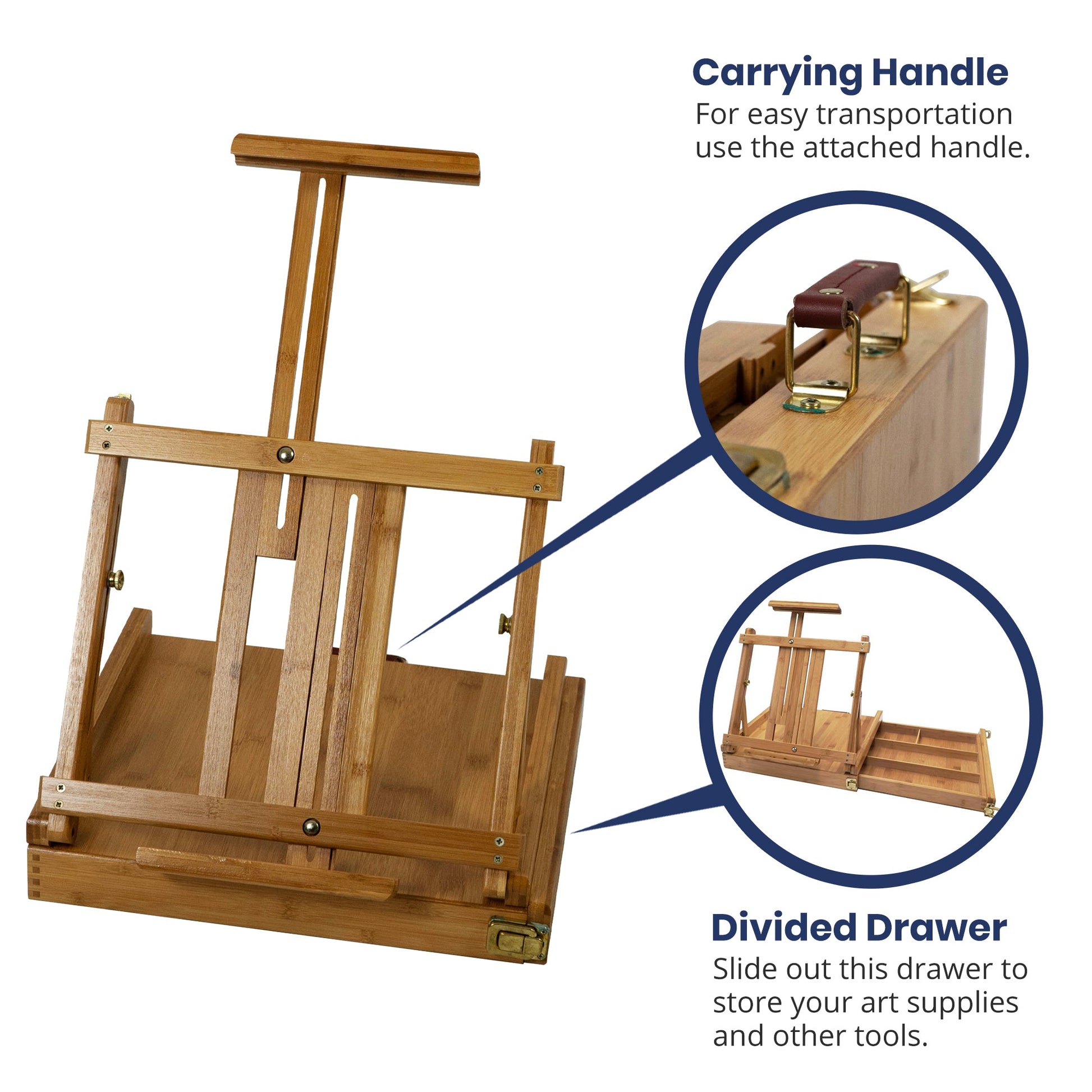 Pacific Arc Bamboo Professional Easel - Table - top Box for Artists, Hobbyists, Students, and Professionals - Pacific Arc - Little Red General Store
