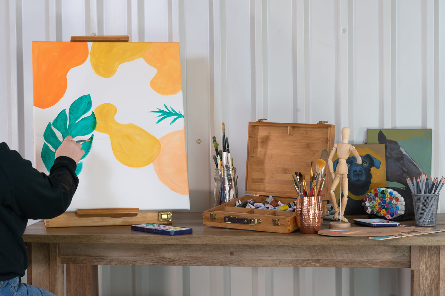 Pacific Arc Bamboo Professional Easel - Table - top Box for Artists, Hobbyists, Students, and Professionals - Pacific Arc - Little Red General Store