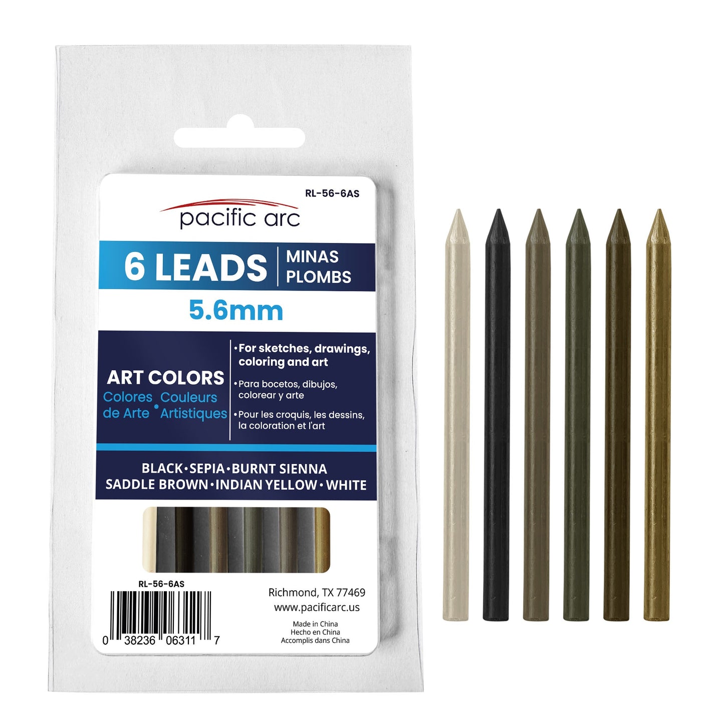 Pacific Arc 5.6mm Lead Holder Refills 6pc Set - Pacific Arc - Little Red General Store