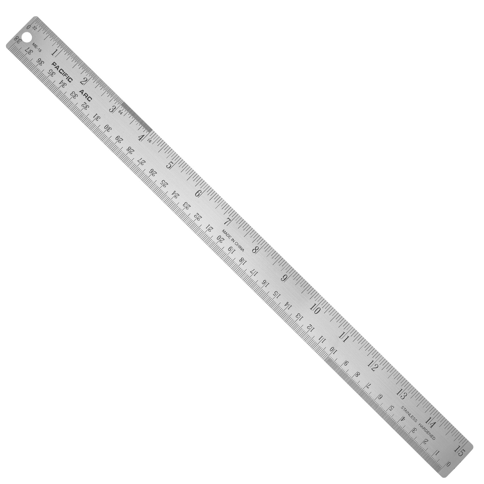 Pacific Arc | Stainless Steel Ruler with Imperial (Inches) and Metric(mm) | Rubber Back or Cork Back - Pacific Arc - Little Red General Store