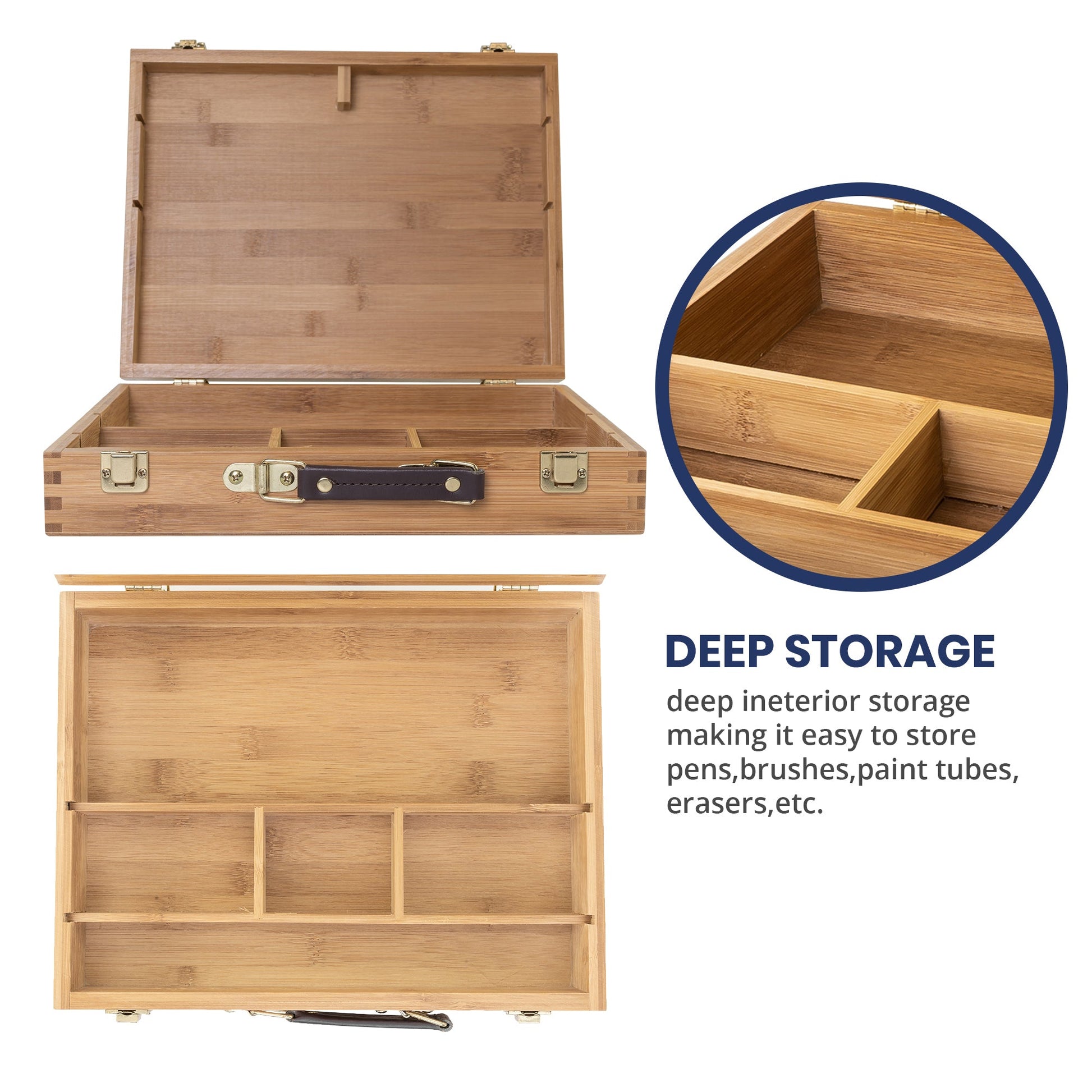 Pacific Arc, Zacate Artist Tool Box for Art Supplies, 14 Inch x 11 Inch x 4 Inch, 5 Fixed Compartments - Pacific Arc - Little Red General Store