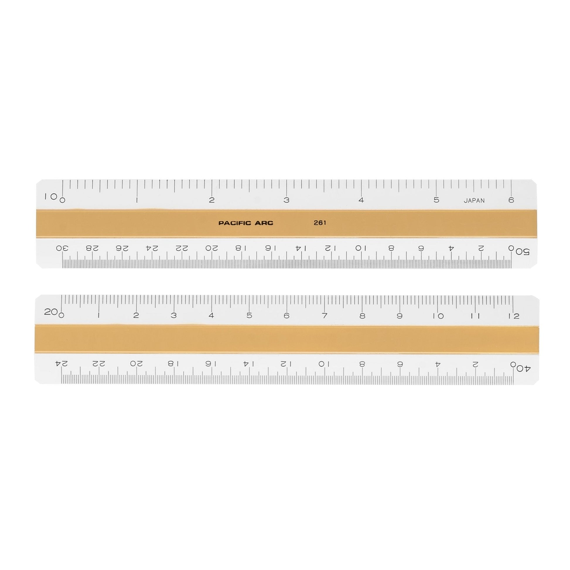 Pacific Arc, Professional 6" or 12" Four Bevel Flat Scale Ruler, Plastic, Architect, Engineer, Metric, and Combo graduations, 4 Bevel Scales for Drafting, Architecture, and Engineering - Pacific Arc - Little Red General Store