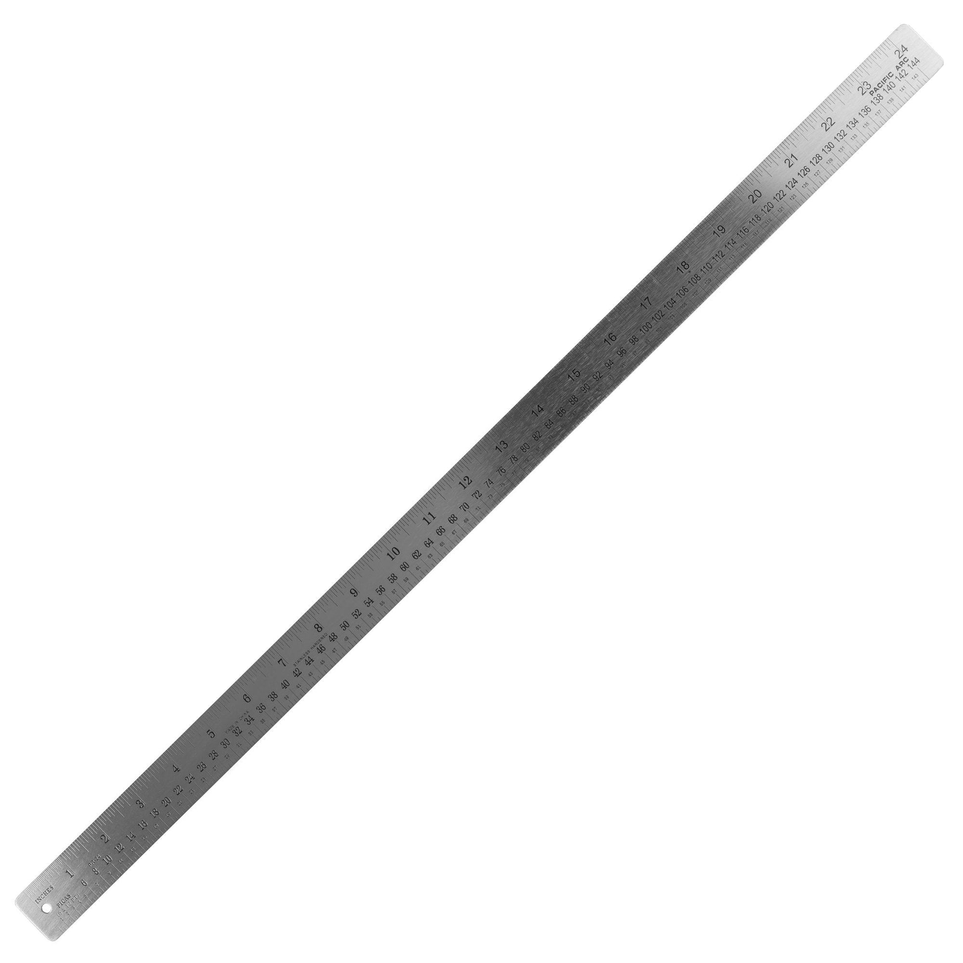 Pacific Arc, Pica Pole Metal Ruler, with Pica, Points, Inches, and Agate Measurements, Stainless Steel Ruler for Drafting - Pacific Arc - Little Red General Store