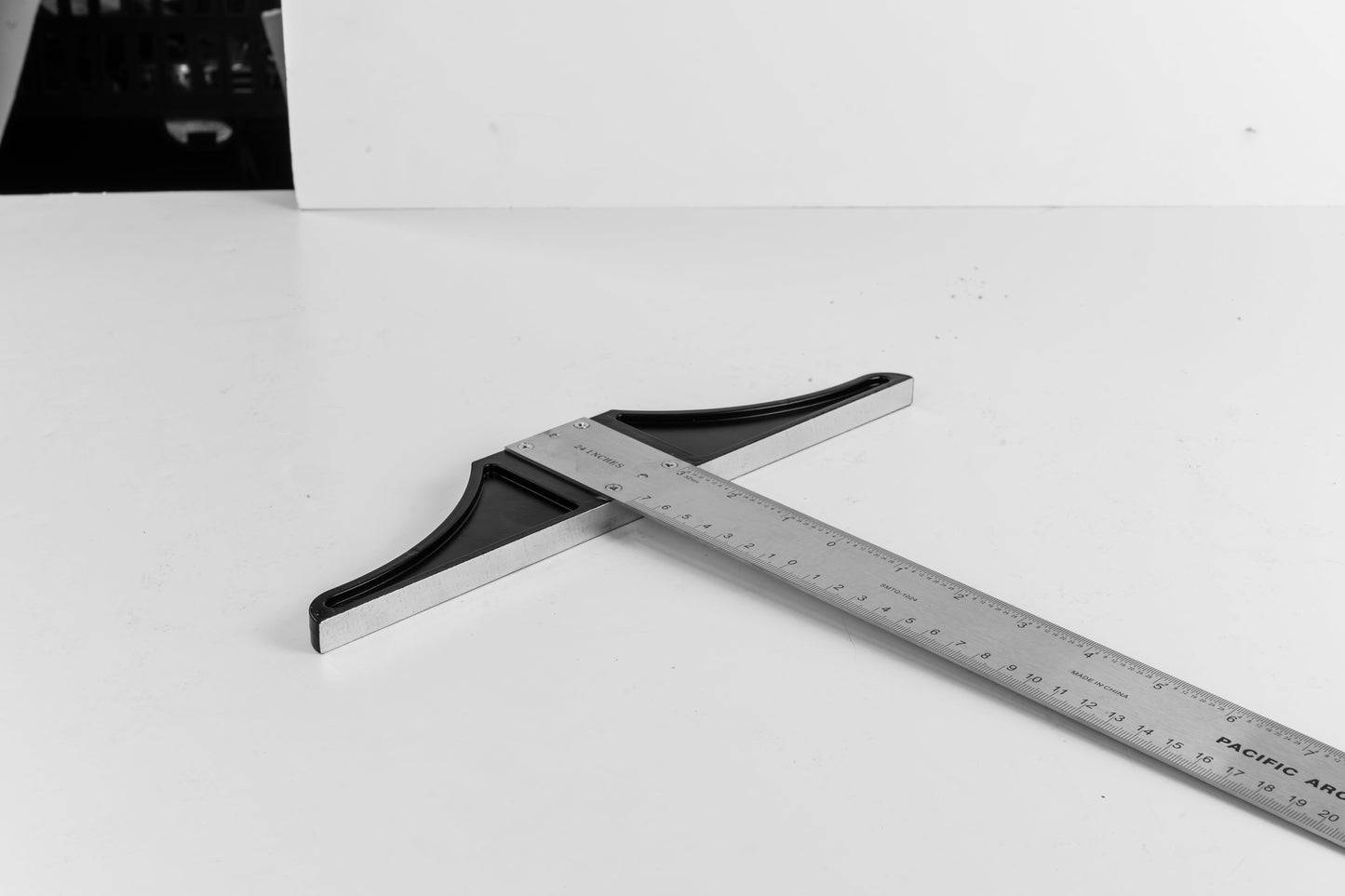Pacific Arc 18 To 48 Inch T Square, Traditional Stainless Steel, Graduated Inch and Metric - Pacific Arc - Little Red General Store