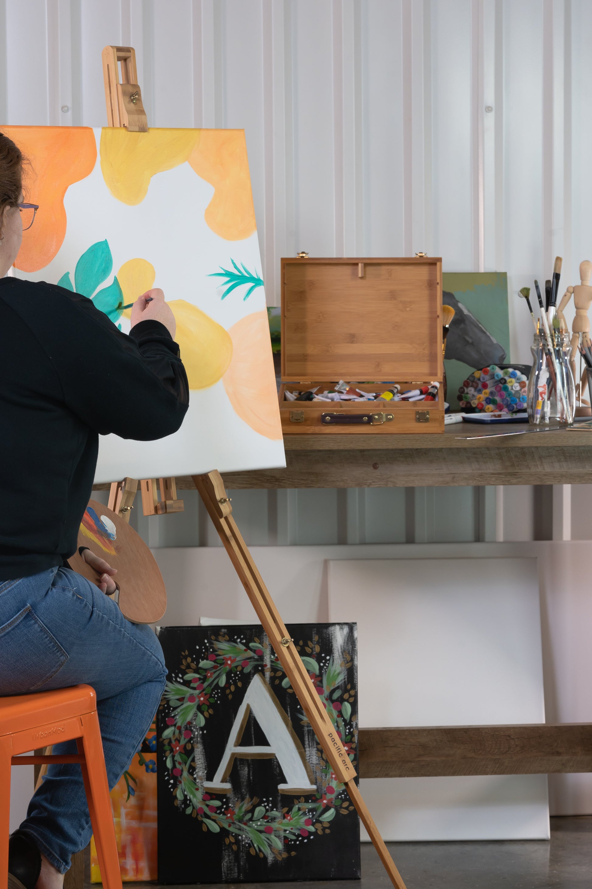 Pacific Arc - Field Bamboo Professional Foldable Studio Easel, 41 Inch Canvas Size for watercolors, painting, drawing, sketching, and display - Pacific Arc - Little Red General Store