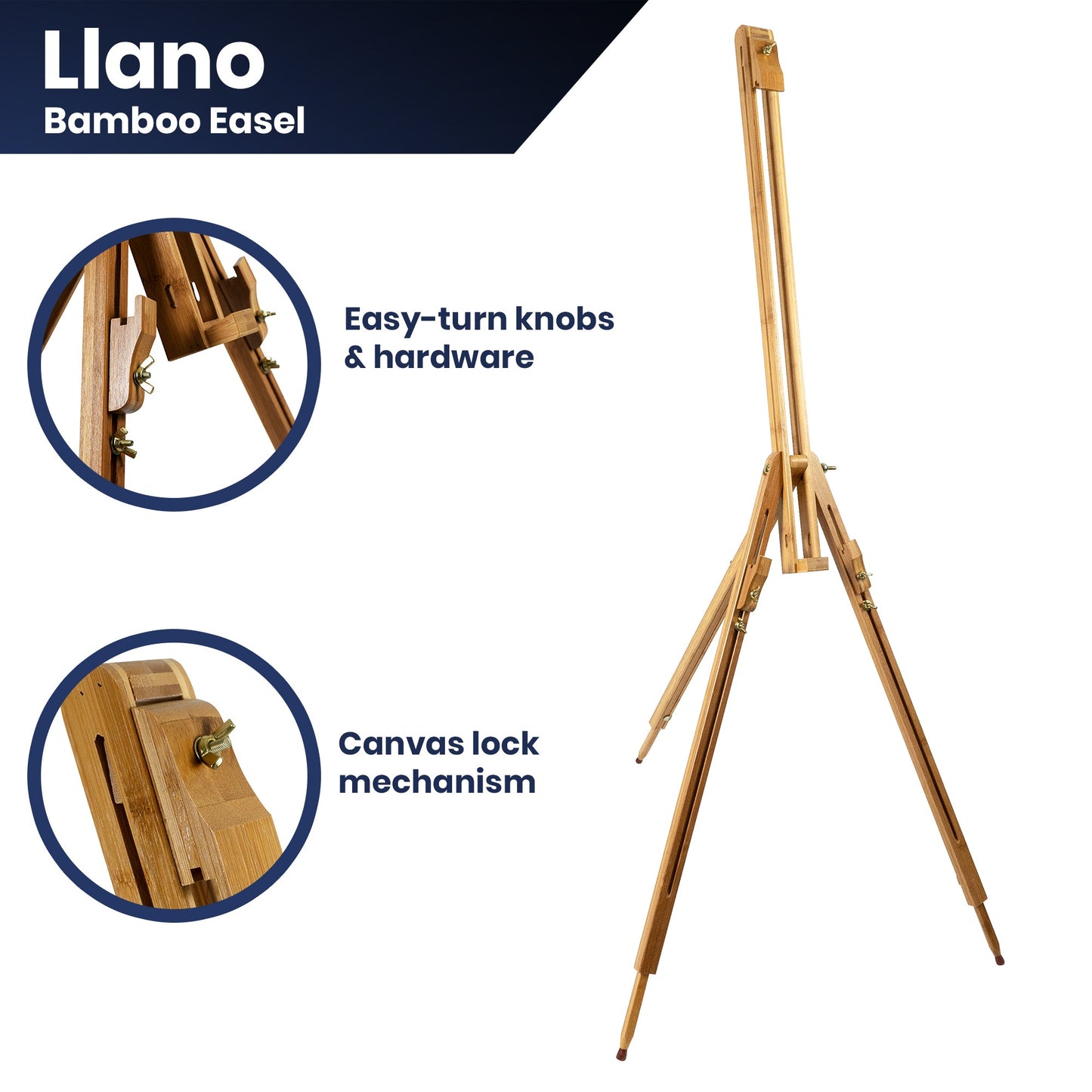 Pacific Arc - Field Bamboo Professional Foldable Studio Easel, 41 Inch Canvas Size for watercolors, painting, drawing, sketching, and display - Pacific Arc - Little Red General Store