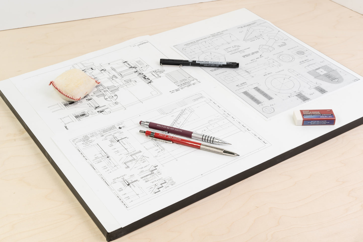 Pacific Arc, Drawing Board: white melamine, black edge - Pacific Arc - Little Red General Store