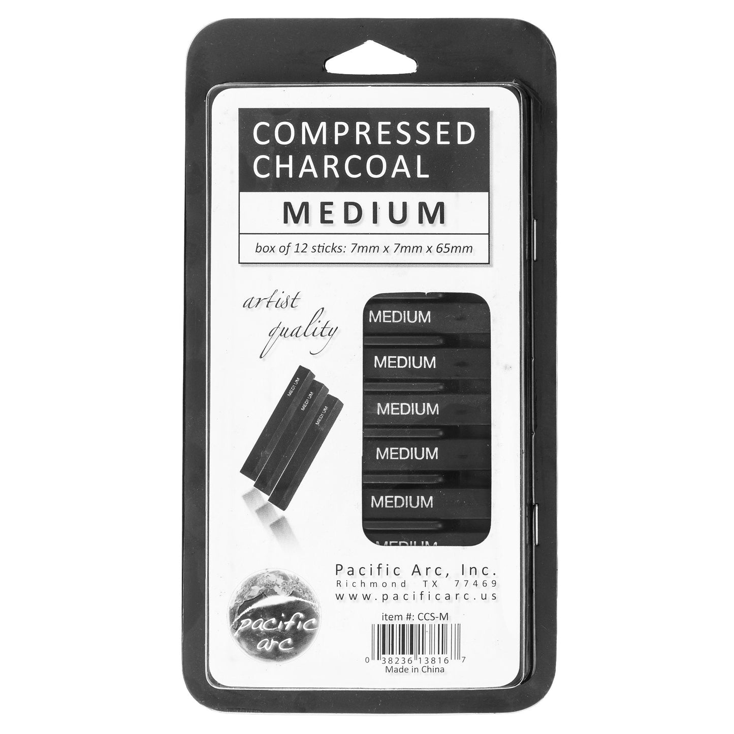Compressed Charcoal Sticks Soft 12 Pack for Drawing, Sketching, and Shading - Pacific Arc - Little Red General Store
