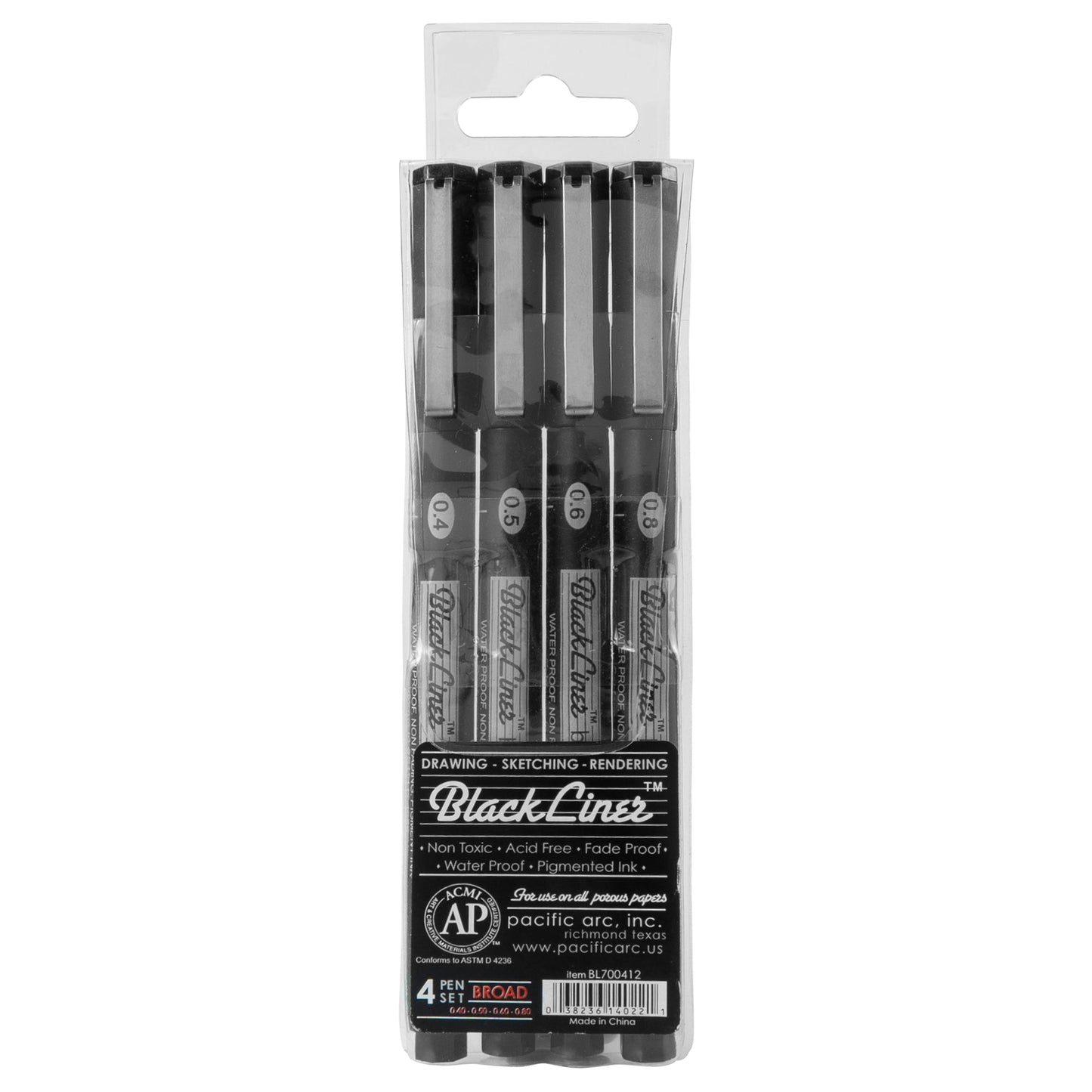 Pacific Arc | Blackliner Black Fineliner Pens | Differently Sized Fine Drawing Pens - Pacific Arc - Little Red General Store