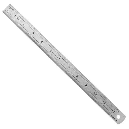 Pacific Arc, Stainless Steel Ruler Inch and Metric, with Inch (8th, 16th, 32nd), Metric (mm) - Pacific Arc - Little Red General Store