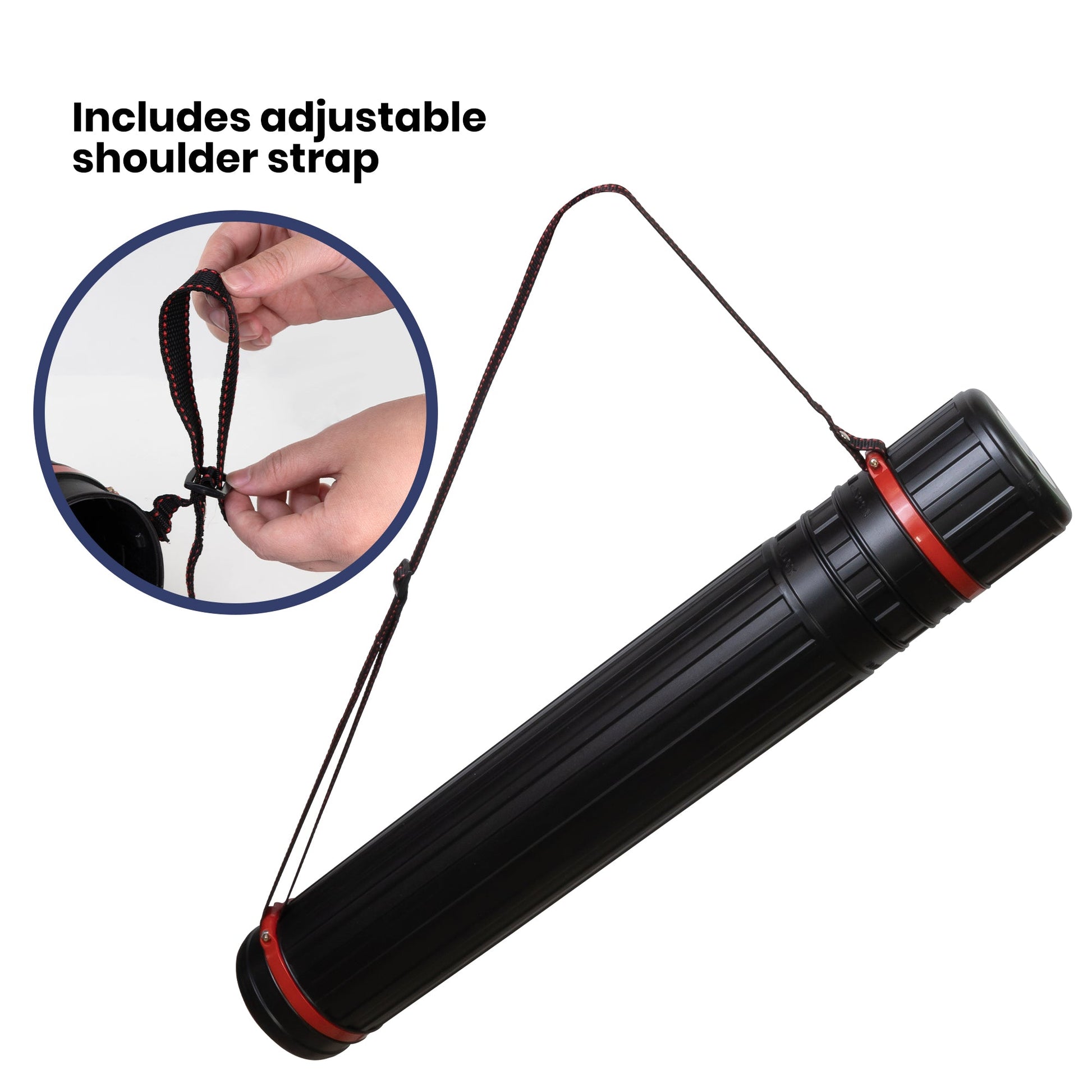 Pacific Arc - Expandable Poster Storage Mailing Tube, for Blueprint, Artwork, Plans, Drafting - Hard Plastic Black - Pacific Arc - Little Red General Store