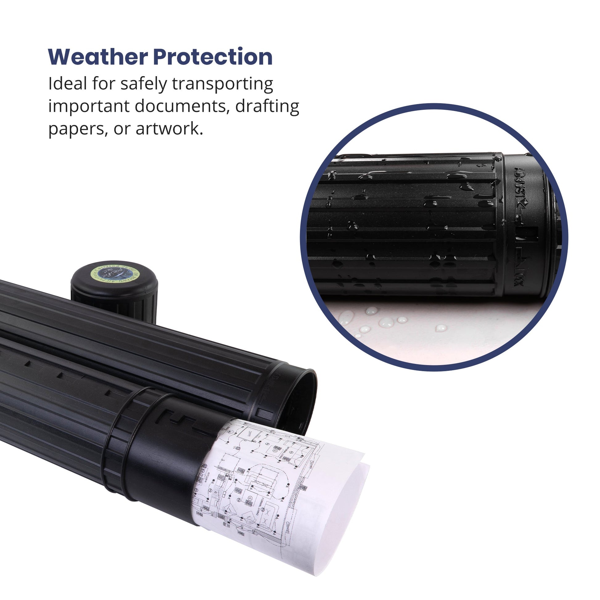 Pacific Arc - Expandable Poster Storage Mailing Tube, for Blueprint, Artwork, Plans, Drafting - Hard Plastic Black - Pacific Arc - Little Red General Store