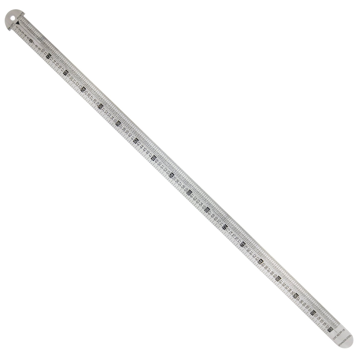 Pacific Arc, Pica Pole Metal Ruler, with Pica, Points, Inches, and Agate Measurements, Stainless Steel Ruler for Drafting - Pacific Arc - Little Red General Store