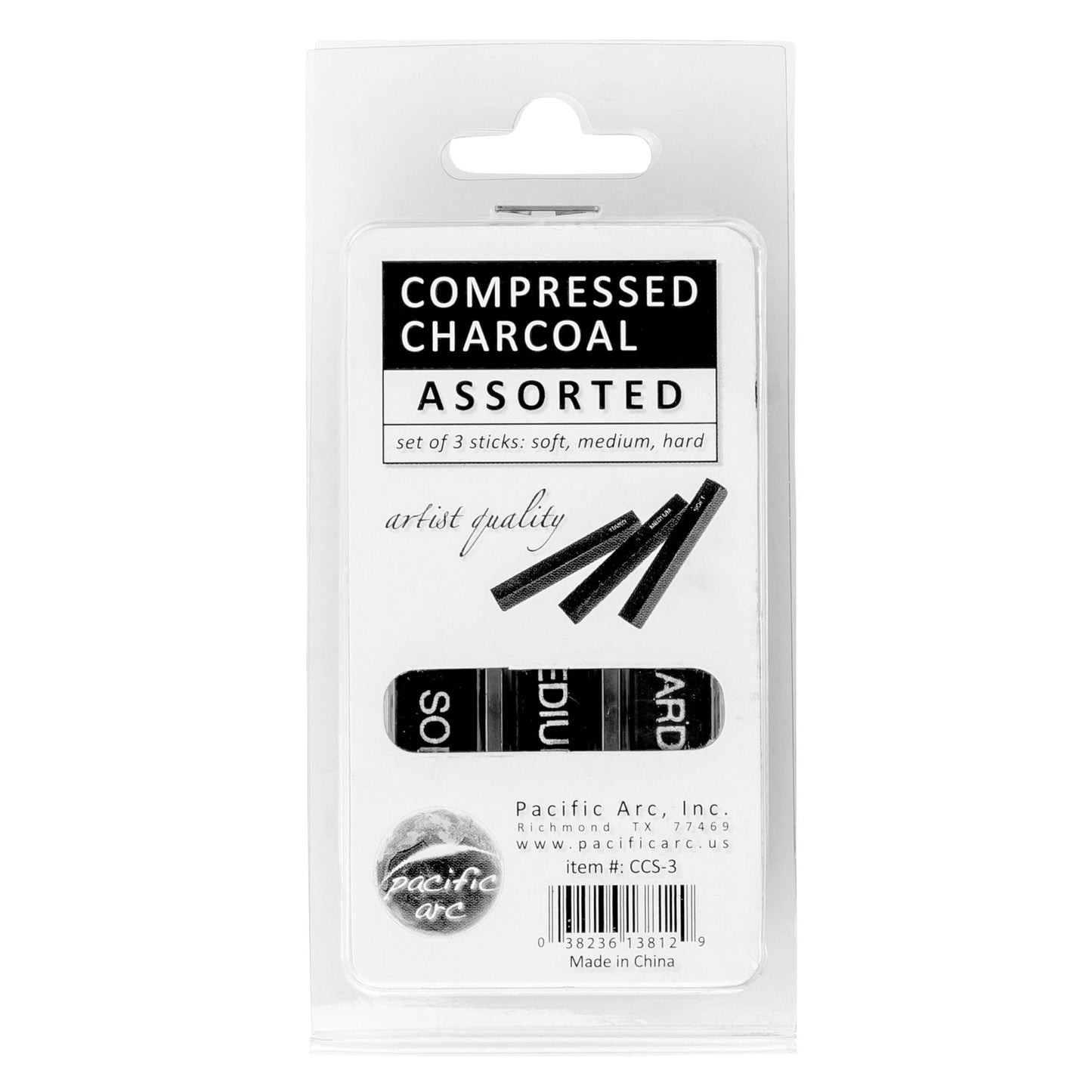 Compressed Charcoal Sticks Soft 12 Pack for Drawing, Sketching, and Shading - Pacific Arc - Little Red General Store