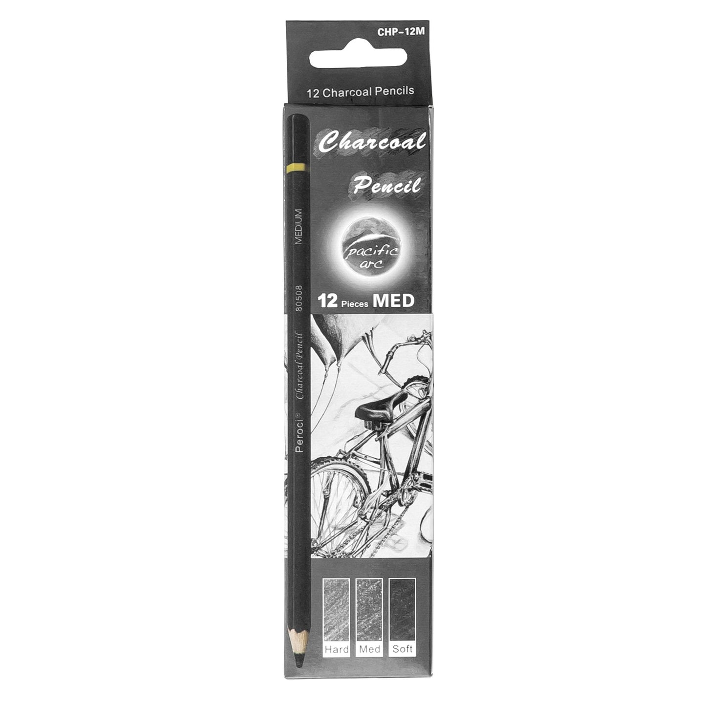 Premium Charcoal Drawing Pencils for Artists - 6 Pieces Soft Medium and Hard - Charcoal Pencils for Drawing, Sketching and Shading - Great Non Toxic Art Supplies Set for Adults and Kids - Pacific Arc - Little Red General Store