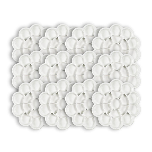 Pacific Arc - 12 Pack (8 well) Paint tray palettes for Kids, Plastic White Palettes for Students or Adults Paint Holder, Paint Supplies for DIY, Crafts, Acrylic Painting - Pacific Arc - Little Red General Store