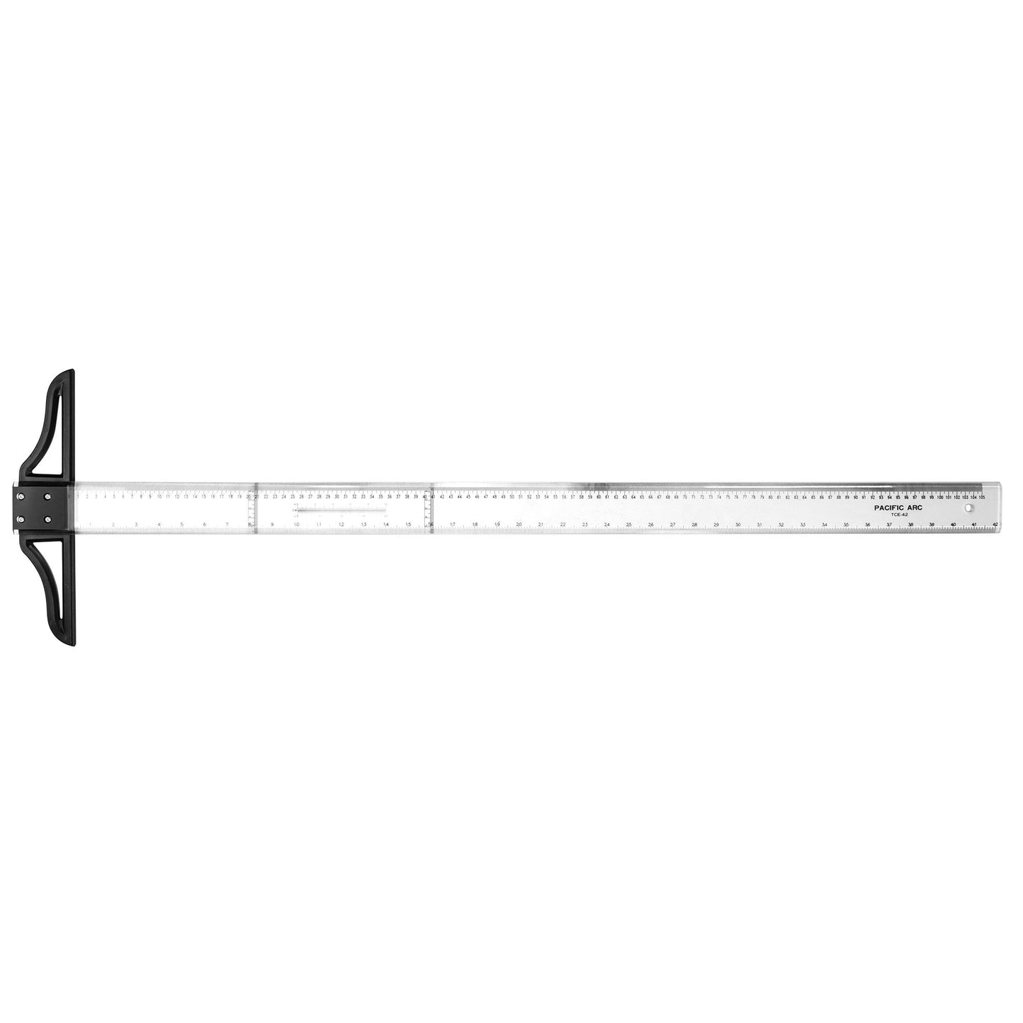 Pacific Arc 18 to 42 Inch T Square, Traditional Acrylic Graduated in Inch and Metric, Detachable Head - Pacific Arc - Little Red General Store