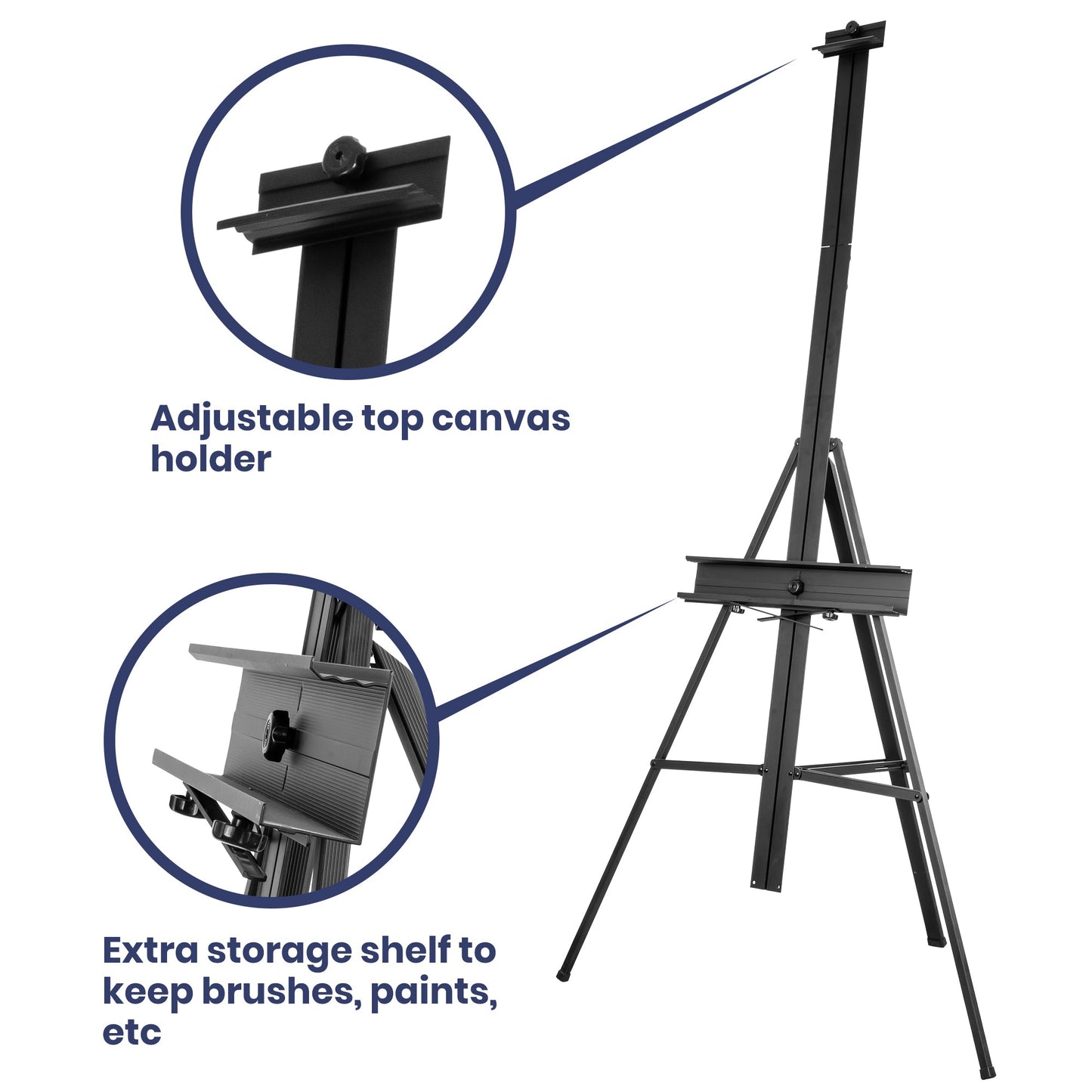 Pacific Arc - Bivouac Aluminum 67 Inch Adjustable Art Easel with Center Mast for Artists, Hobbyists, Students, and Professionals - Pacific Arc - Little Red General Store