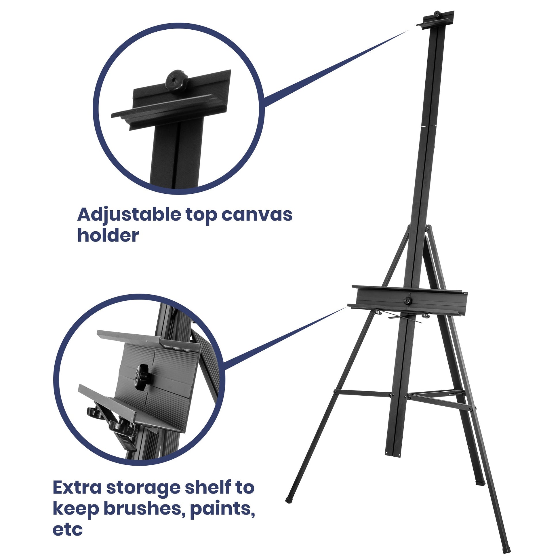 Pacific Arc - Bivouac Aluminum 67 Inch Adjustable Art Easel with Center Mast for Artists, Hobbyists, Students, and Professionals - Pacific Arc - Little Red General Store