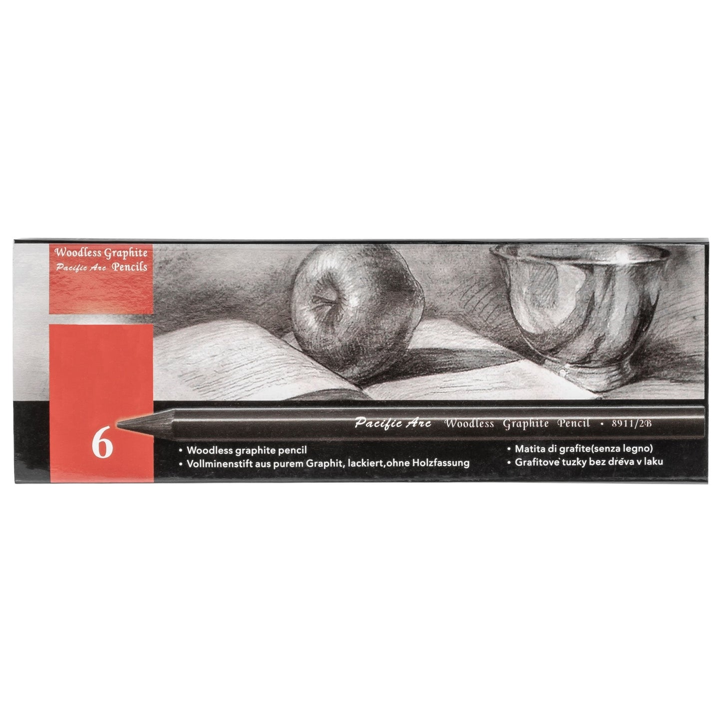 Pacific Arc, Woodless Graphite Pencil 6 Pack Set, for Sketching, Drawing, Coloring and Art - Pacific Arc - Little Red General Store