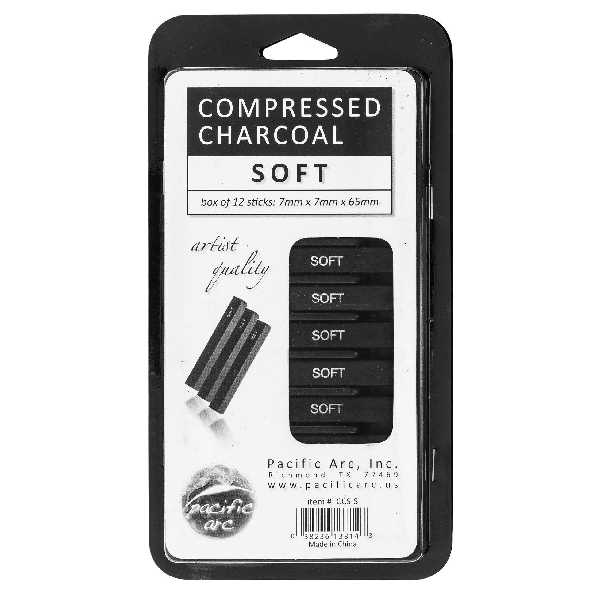 Compressed Charcoal Sticks Soft 12 Pack for Drawing, Sketching, and Shading - Pacific Arc - Little Red General Store
