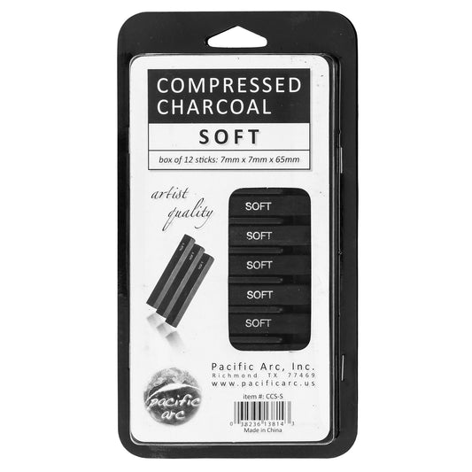 Compressed Charcoal Sticks Soft 12 Pack for Drawing, Sketching, and Shading - Pacific Arc - Little Red General Store