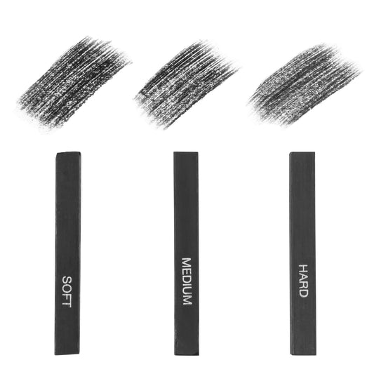 Compressed Charcoal Sticks Soft 12 Pack for Drawing, Sketching, and Shading - Pacific Arc - Little Red General Store