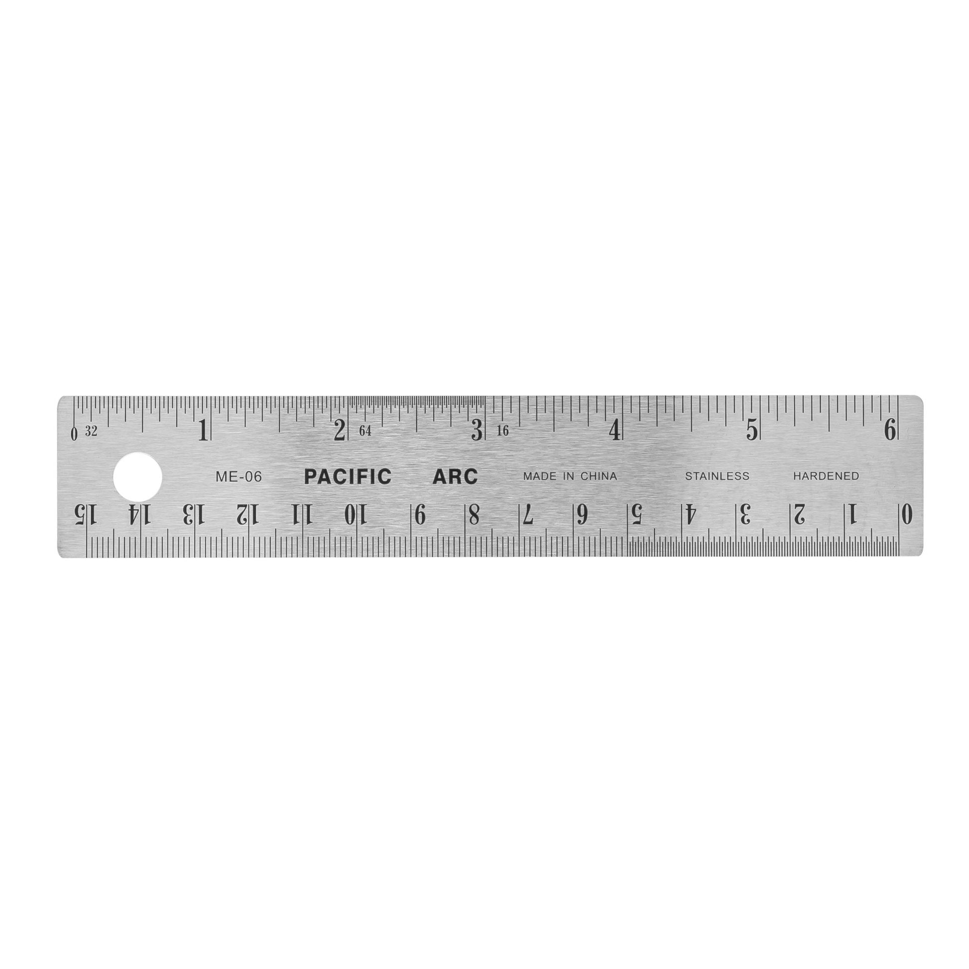 Pacific Arc | Stainless Steel Ruler with Imperial (Inches) and Metric(mm) | Rubber Back or Cork Back - Pacific Arc - Little Red General Store