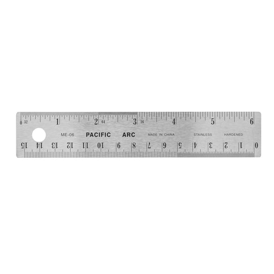 Pacific Arc | Stainless Steel Ruler with Imperial (Inches) and Metric(mm) | Rubber Back or Cork Back - Pacific Arc - Little Red General Store