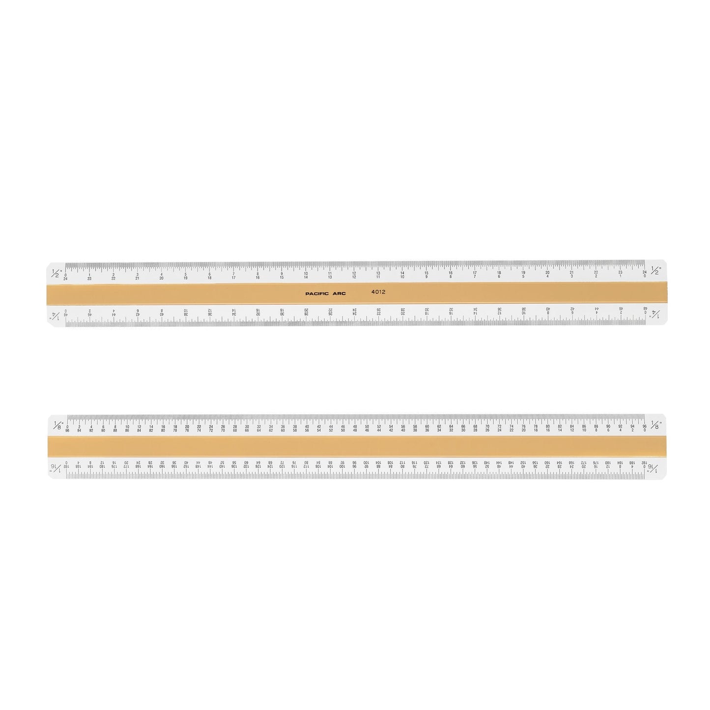 Pacific Arc, Professional 6" or 12" Four Bevel Flat Scale Ruler, Plastic, Architect, Engineer, Metric, and Combo graduations, 4 Bevel Scales for Drafting, Architecture, and Engineering - Pacific Arc - Little Red General Store