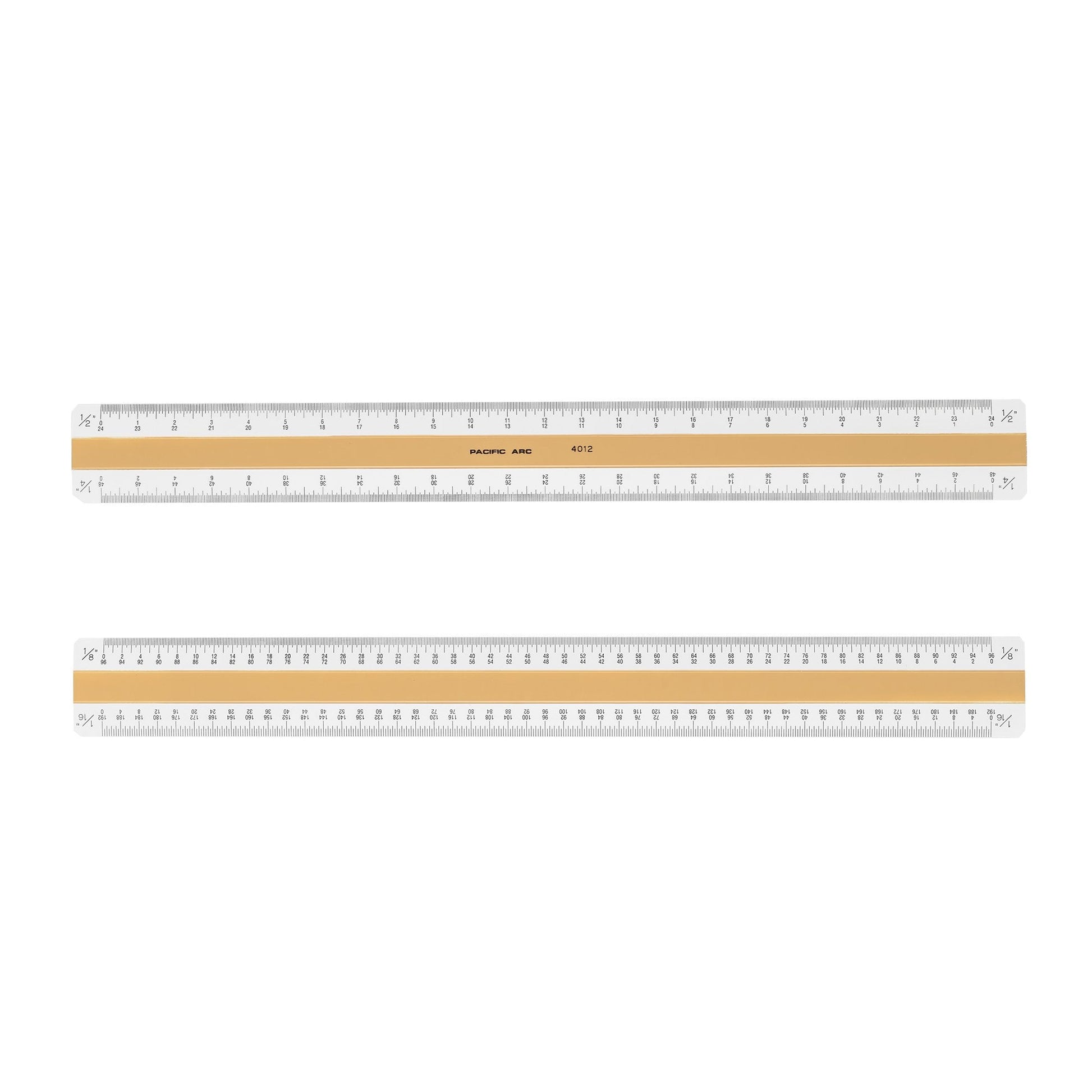 Pacific Arc, Professional 6" or 12" Four Bevel Flat Scale Ruler, Plastic, Architect, Engineer, Metric, and Combo graduations, 4 Bevel Scales for Drafting, Architecture, and Engineering - Pacific Arc - Little Red General Store